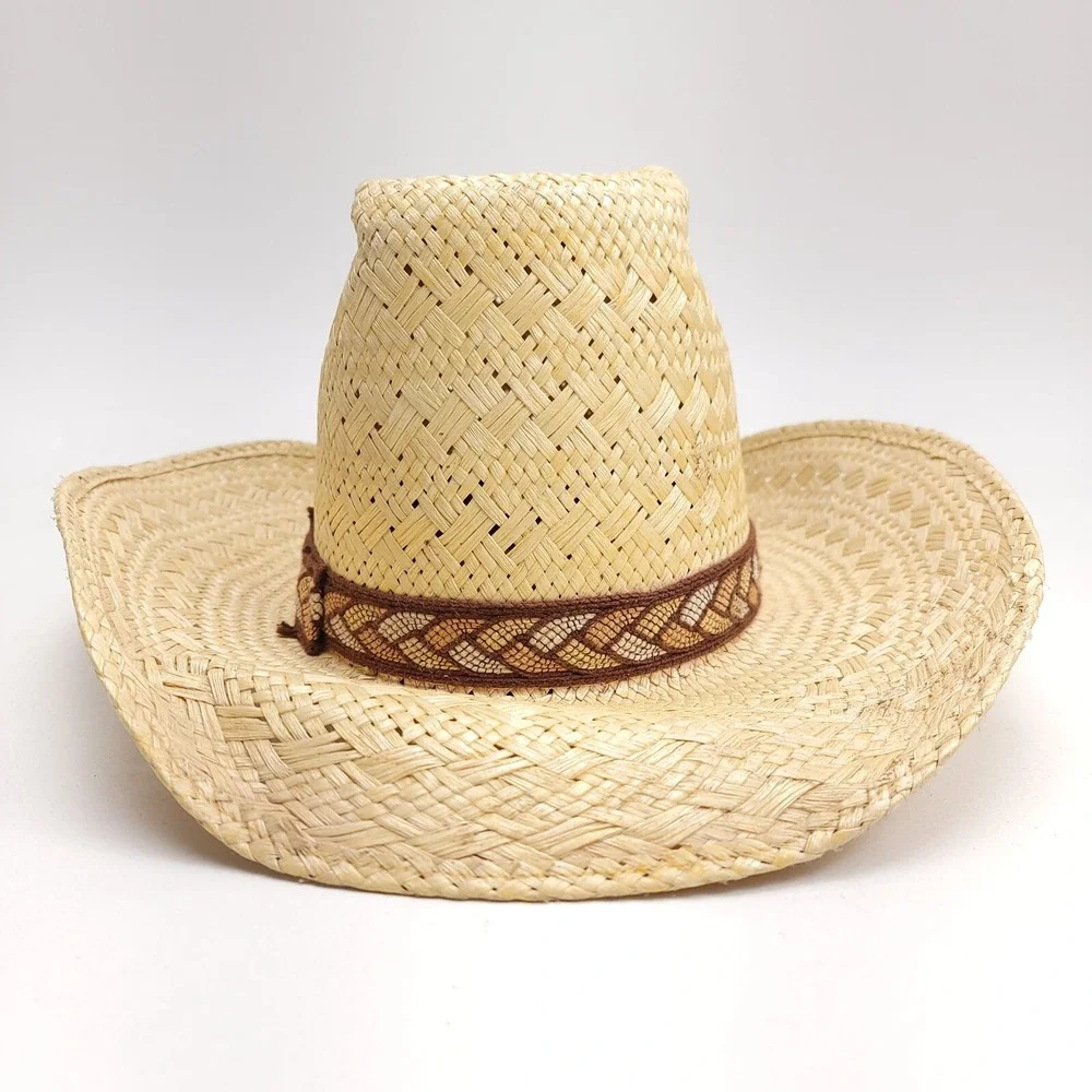 Cowboy Hat‎ Resistol StageCoach Straw Western Band Size 6 7/8 Sisters Cowgirl